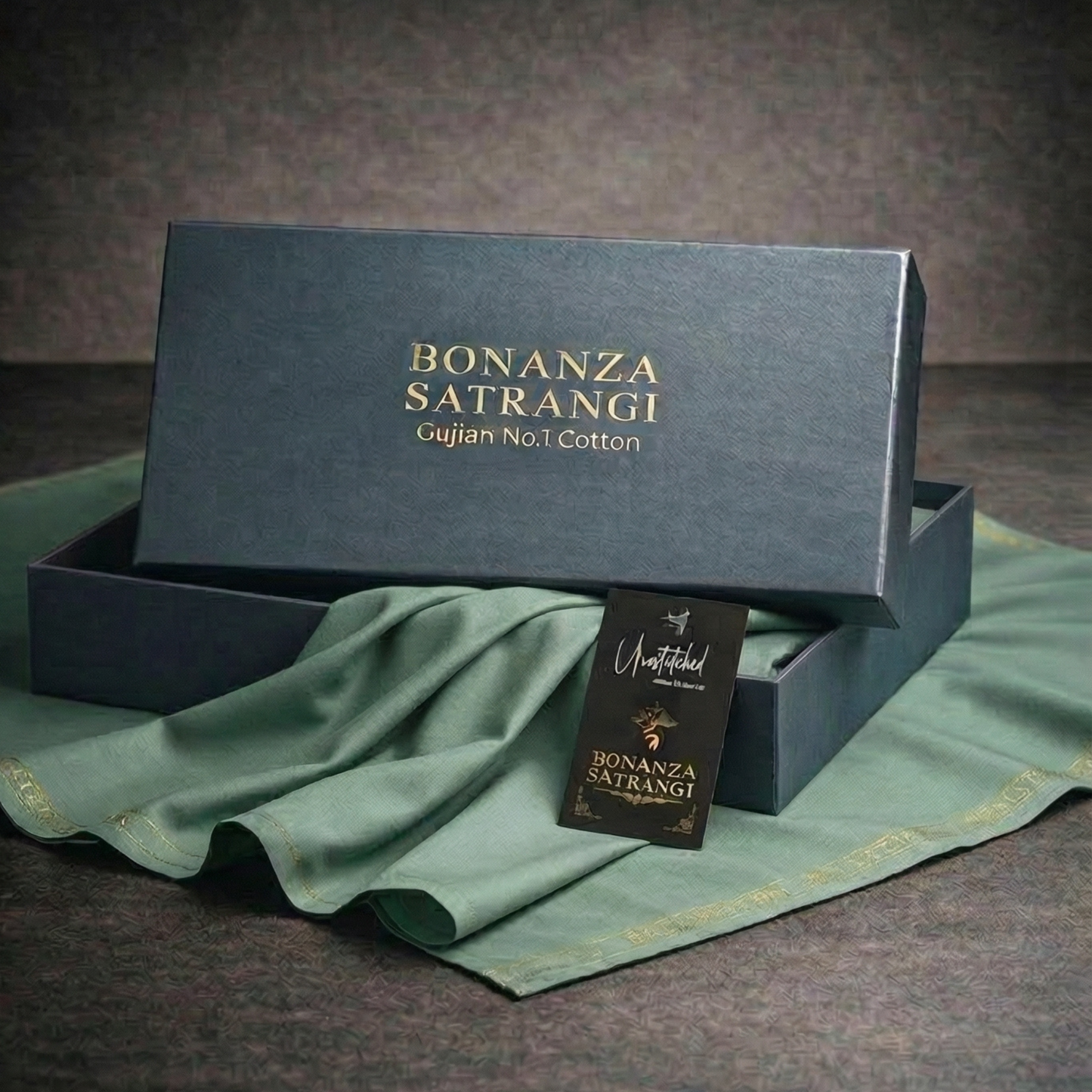 Bonanza Satrangi unstitched men's Cotton Suit |Olive green