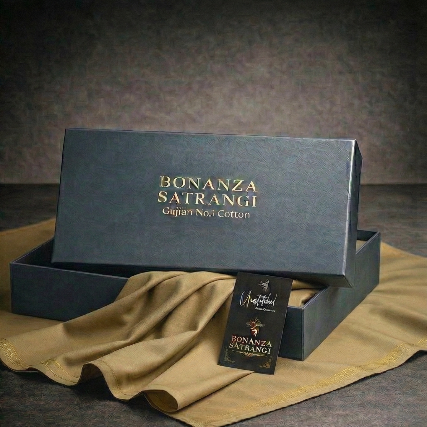 Bonanza Satrangi unstitched men's Cotton Suit | Golden Brown.