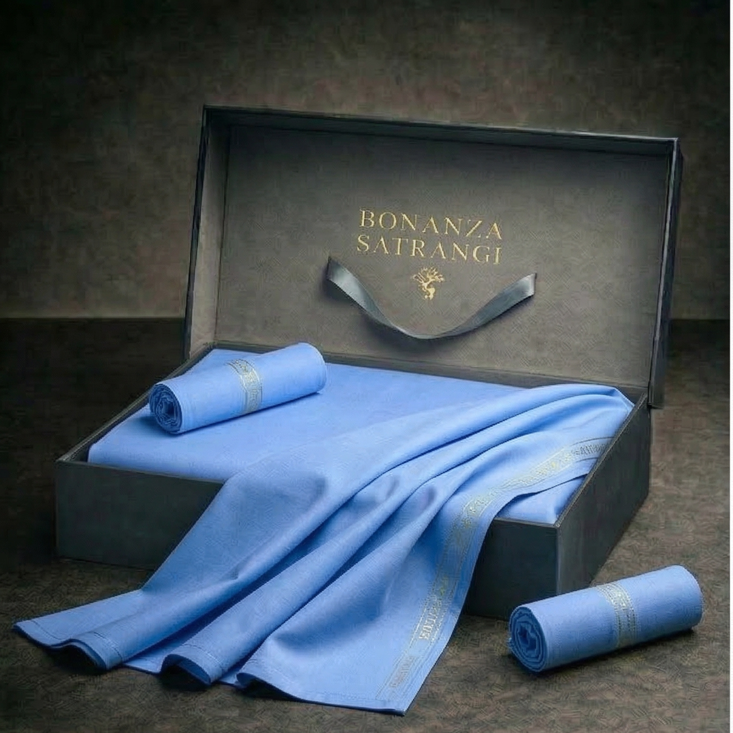 Bonanza Satrangi unstitched men's Cotton Suit |Sky Blue