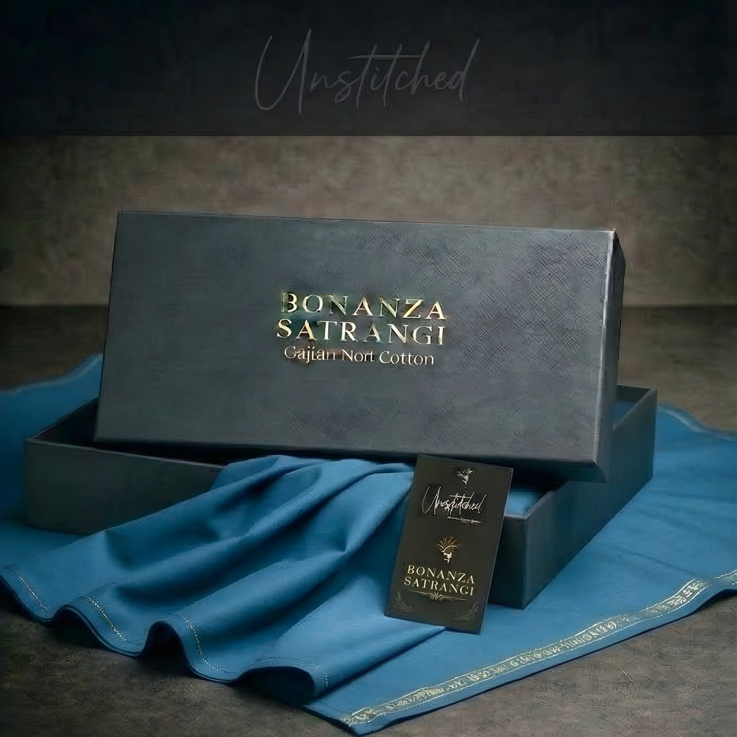 Bonanza Satrangi unstitched men's Cotton Suit |Metallic Blue