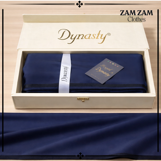Dynasty Men’s Unstitched Wash & Wear Suit – Navy Blue